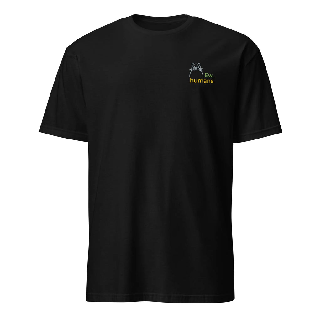 Schwarzes Kurzarm Unisex T-Shirt mit Logo – klassisches Baumwollshirt für Alltag und Freizeit.