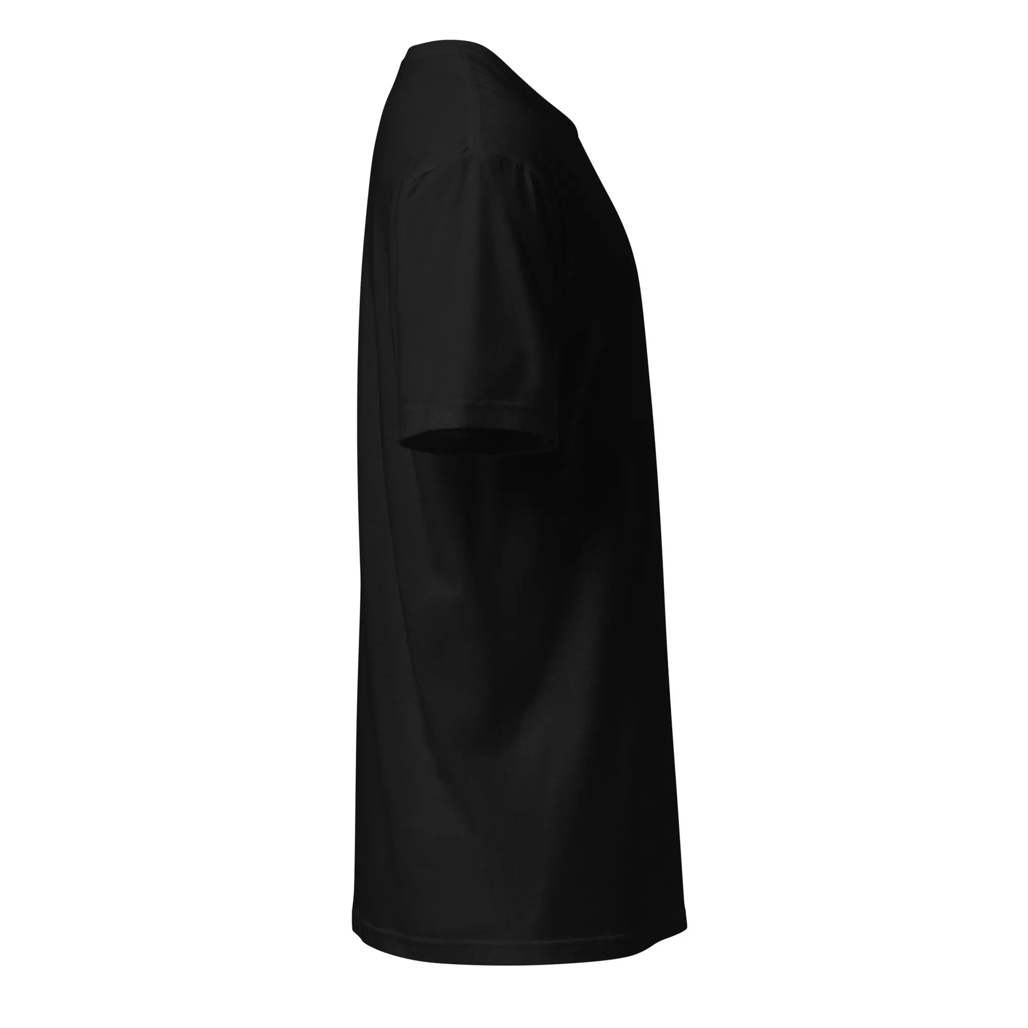 Schwarzes Kurzarm Unisex T-Shirt mit Logo – klassisches Baumwollshirt für Alltag und Freizeit.